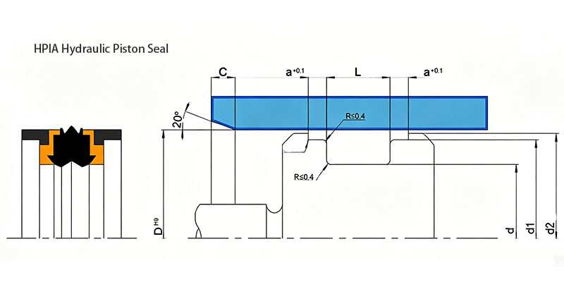 HPIA NBR Hydraulic Piston Seal HPIA NBR Hydraulic Piston Seal